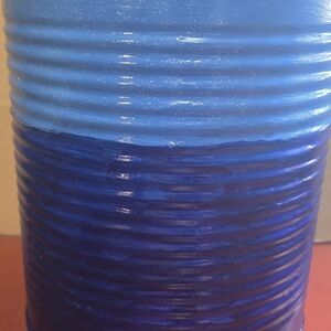 Blue Gradient Ribbed Vase